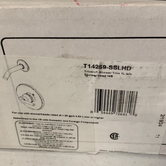 Delta Trinsic Monitor 14 Series Shower Trim - Less Head in Stainless - Picture 6 of 6